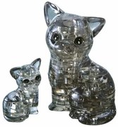 HCM Kinzel 3D Crystal puzzle Kočka s koťátkem 49 ks