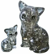 HCM Kinzel 3D Crystal puzzle Kočka s koťátkem 49 ks