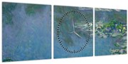 Obraz - Claude Monet, Water Lilies, reprodukcia (s hodinami) (90x30 cm)