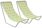 Súprava 2 ks skladacích plážových ležadiel SAND LEMON