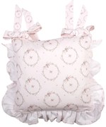 Ružový bavlnený povlak na sedák s králikom Floral Easter Bunny - 40*40 cm