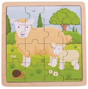 Bigjigs Toys puzzle - Ovečka s jahniatkom