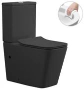 CERANO - WC kombi Bruno, Rimless + UF sedátko - čierna matná, CER-CER-538768