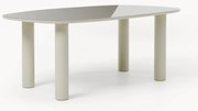 Jedálenský stôl v organickom tvare so sklenenou doskou Beni, 200 x 110 cm