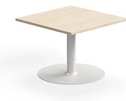 Konferenčný stolík ALVA, 700x700x500 mm, HPL, biela/breza