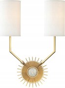 Hudson Valley nástenné svietidlo Borland oceľ/hodváb staromosadz/biela E14 2x