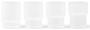 Ferm Living Poháre Ripple Frosted Small 60 ml – set 4 ks