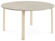 Stôl ELTON, Ø 1200x590 mm, linoleum - šedá, breza