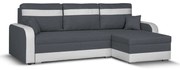 Rohová sedacia súprava s funkciou spania KONRAD Sivá/biela
