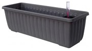 Antracitovosivý samozavlažovací kvetináč, dĺžka 100 cm Siesta - Plastia
