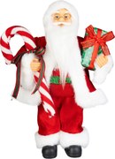 Dekorácia MagicHome Vianoce, Santa, s darčekom, červený, 45 cm (45 cm)