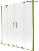 Mexen Velar Duo vaňová zástena dvojkrídlová Posuvný 140 x 150 cm, Priehľadné, zlatý - 896-140-000-02-50