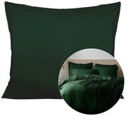 SATÉNOVÁ OBLIEČKA NA VANKÚŠ 50X70 CM TMAVOZELENÁ