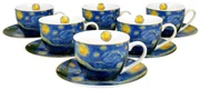 Porcelánová šálka s podšálkou Van Gogh Starry Night 250 ml sada 6ks