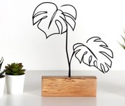 Kovová dekorácia Leaves 30 cm čierna