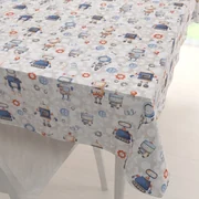 Biante Detský bavlnený obdĺžnikový obrus Sandra SA-584 Svet robotov na sivo-bielom 50x100 cm
