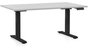 Výškovo nastaviteľný stôl OfficeTech C, 120 x 80 cm, čierna podnož, svetlo sivá