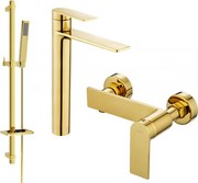 Mexen Zero DQ02 sprchová súprava, zlatá - 71114DQ02-50
