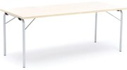 Skladací stôl NICKE, 1800x800x720 mm, laminát - breza, strieborná