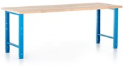 Výškovo nastaviteľný dielenský stôl Basic 220 x 80 cm, modrá