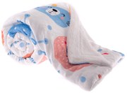 Obojstranná baránková deka, biela/detský vzor, 150x200cm, MIDAS TYP2