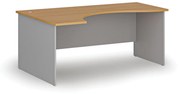 Ergonomický kancelársky pracovný stôl PRIMO GRAY, 1800 x 1200 mm, ľavý, sivá/buk