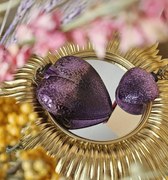 Fialová vianočná sklenená veľká ozdoba srdca Violla - 17*5*16 cm