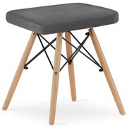 Taburetka WERK zamatová sivá (hnedé nohy)