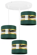 Závesné svietidlo Elegance, 3x textilné tienidlo (mix 6 farieb), (výber z 2 farieb konštrukcie), o, g