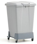 Set OLIVER, 1x90 L odpadkový kôš + šedé veko + vozík