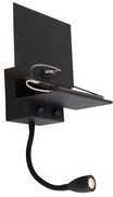 Inteligentná nástenná lampa čierna s USB a flexibilným ramenom vrátane WiFi G9 - Flero