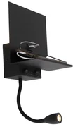 Inteligentná nástenná lampa čierna s USB a flexibilným ramenom vrátane WiFi G9 - Flero