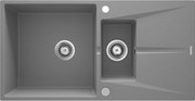 Deante Corio, 1,5-komorový granitový drez 970x500x215mm, šedá metalíza, DEA-ZRC_S513