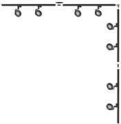 Zuma Line 3590 - Bodové svietidlo do lištového systému MASTER 8xGU10/15W/230V čierne