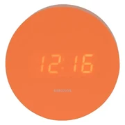 Karlsson 5981OR dizajnové LED hodiny s budíkom oranžová, pr. 9 cm