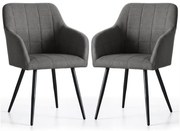 Sada dvoch jedálenských stoličiek LUXANO grafitové / čierne nohy (2 ks)