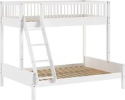 Biela poschodová detská posteľ z bukového dreva s roštom 140x200/90x200 cm Forrest – Vipack