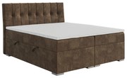 Jednolôžková posteľ Boxspring 120 cm Driny (karamelová) (s matracom a úl. priestorom). Akcia -20%. Vlastná spoľahlivá doprava až k Vám domov. 1043357