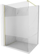 Mexen Kioto, sprchová zástena Walk-In 110 x 200 cm, 8mm číre sklo-námraza, zlatý matný profil, 800-110-101-55-35