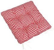 Bellatex Sedák Berta prešívaný Kocka červená, 40 x 40 cm