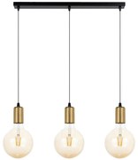 Luster na lanku MIROS 3xE27/60W/230V čierna/zlatá