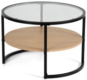 Noela Sklenený konferenčný stolík s čiernym rámom VITREA 45