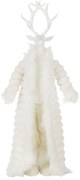 Biela dekorácia stojaci jeleň v kožúšku Deer - 32*21*92 cm