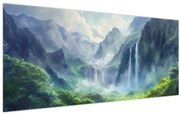 Obraz - Údolie vodopádov (120x50 cm)