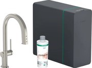 Hansgrohe Aqittura M91, sodaSystem 210, vyťahovací výtok, 1jet, sBox, vzhľad nerezu, HAN-76836800