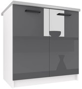 Kuchynská skrinka Belini spodná 80 cm šedý lesk s pracovnou doskou  SD80/0/WT/S/0/B1