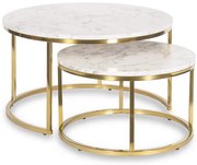 Zostava 2 konferenčných stolíkov BARCO mramor zlatý - vintino.sk