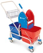 Upratovací vozík Elliot - dvojvedrový, chróm