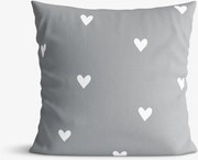 Goldea bavlnená obliečka na vankúš - srdiečka na sivom 40 x 40 cm