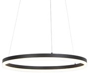 Dizajnové závesné svietidlo čierne 60 cm vrátane LED 3-stupňové stmievateľné - Anello